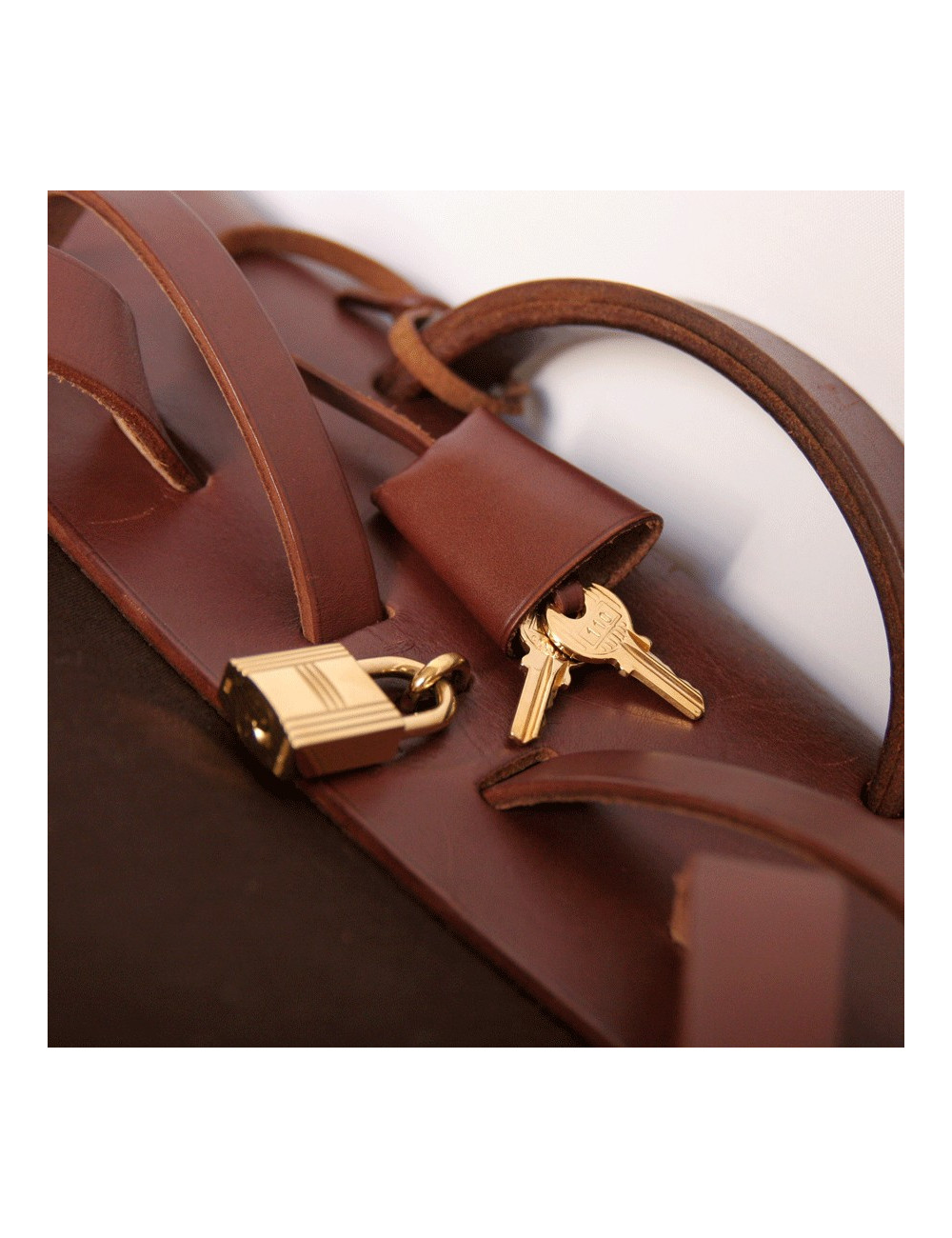 sac HERMES Herbag toile marron PM