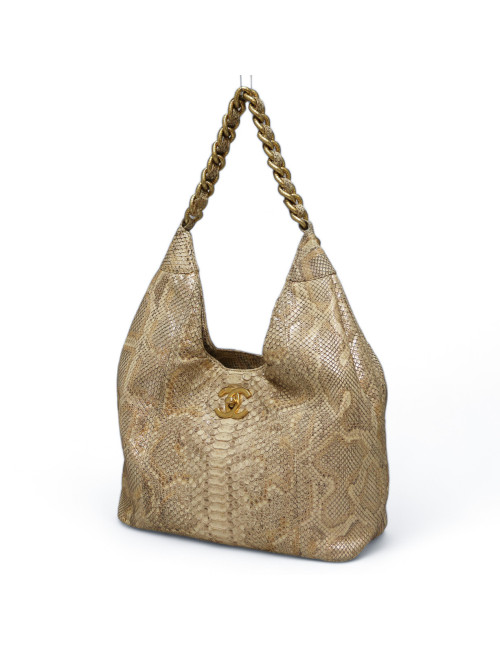 Sac CHANEL Paris Dallas python doré