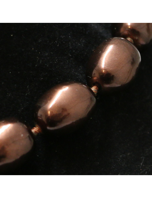 CHANEL pearly glazed brown molten glass choker 