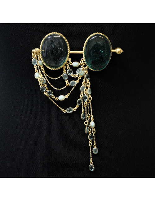 Broche GRIPOIX Pâte de verre