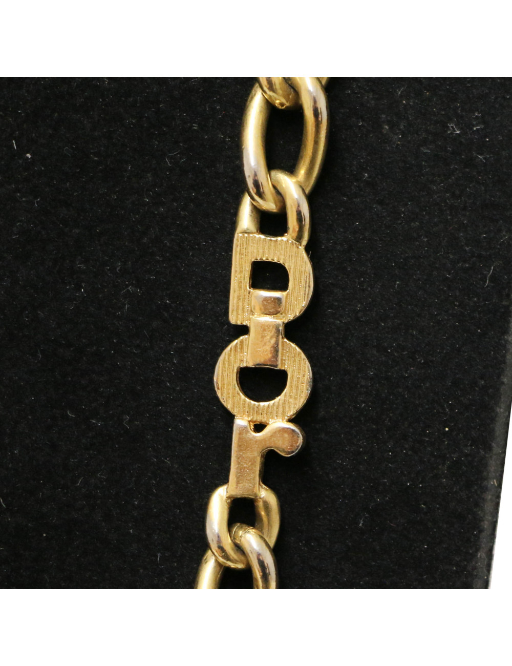 CHRISTIAN DIOR Vintage light gold long necklace