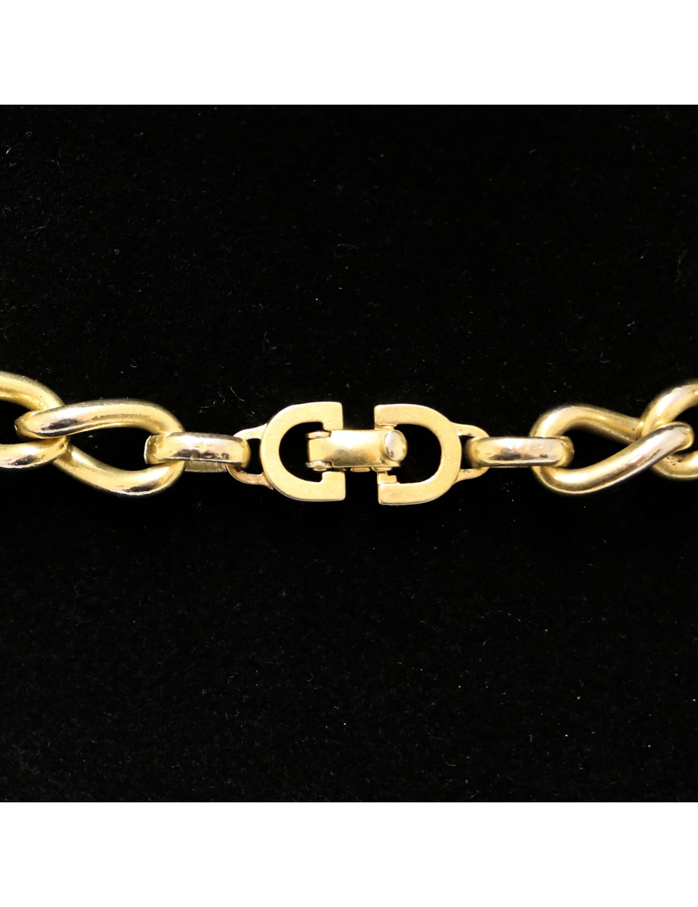 CHRISTIAN DIOR Vintage light gold long necklace