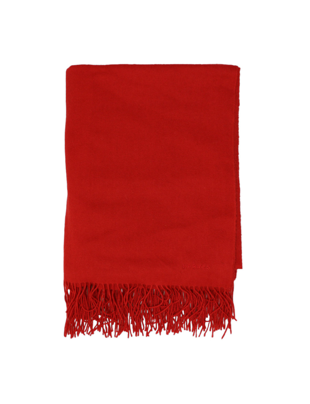 Plaid HERMES cachemire laine Vintage rouge