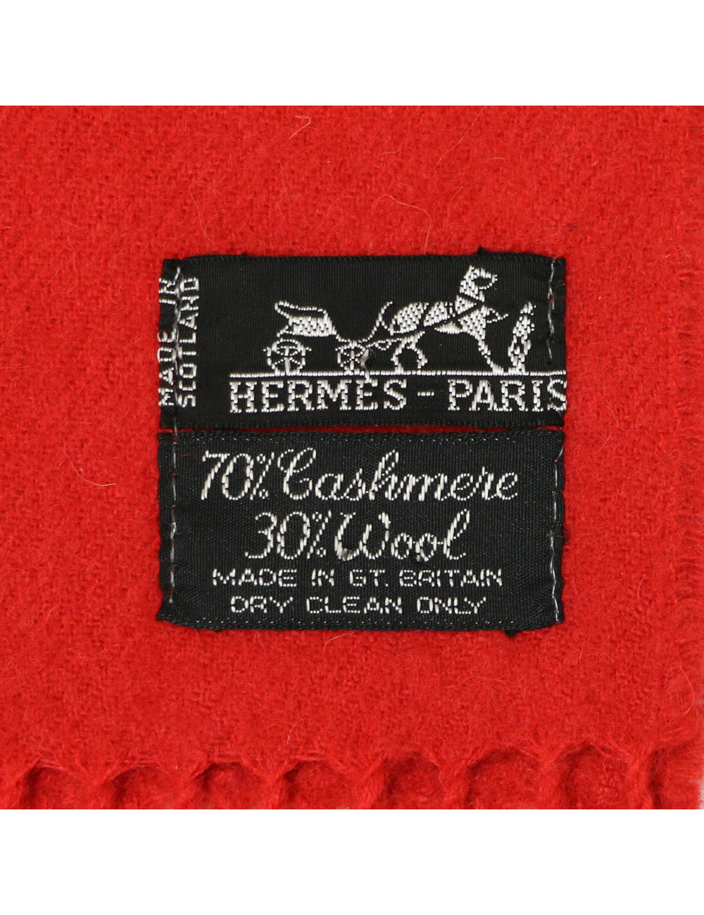 Plaid HERMES cachemire laine Vintage rouge