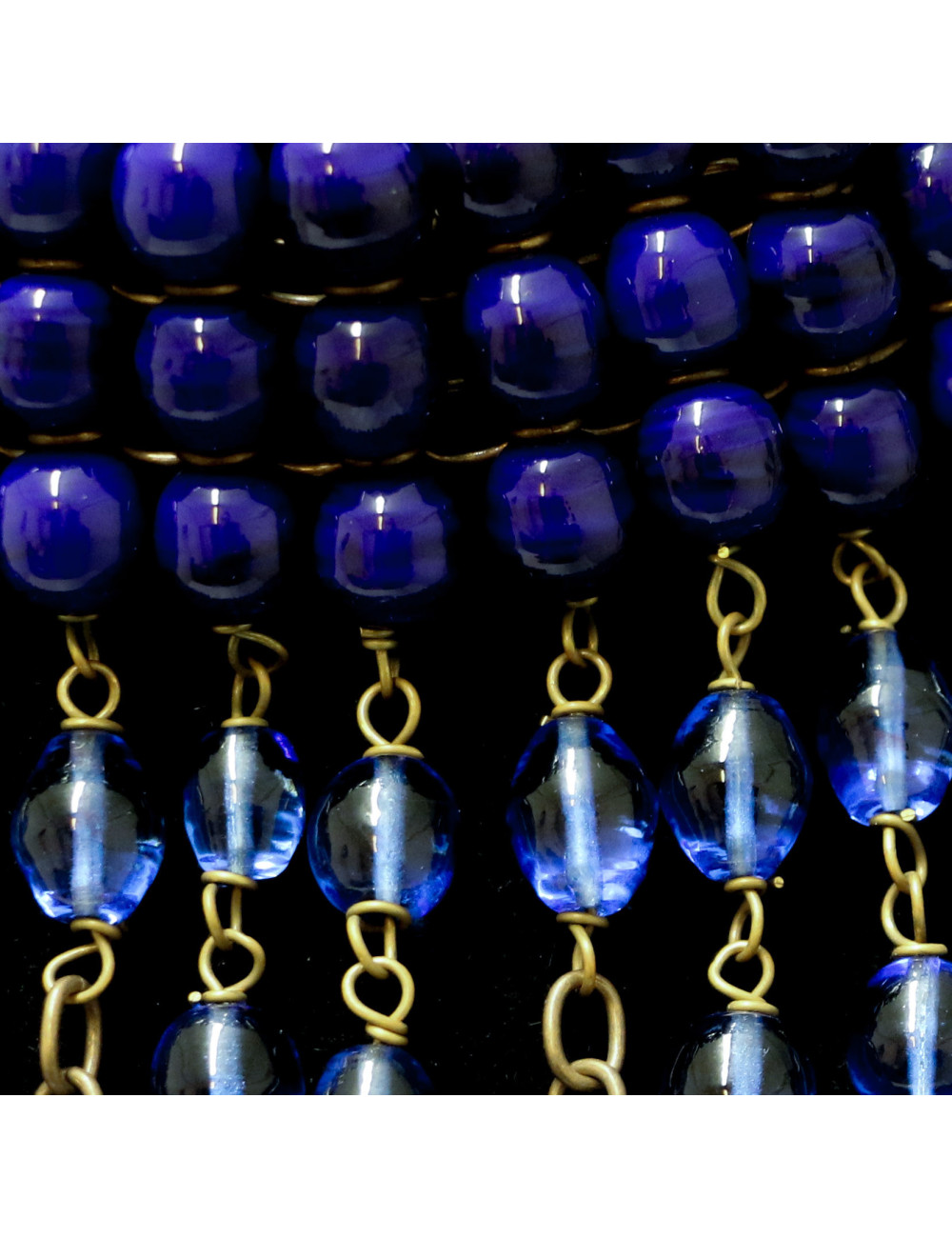 Chocker MARGUERITE DE VALOIS perles pendantes pâte de verre