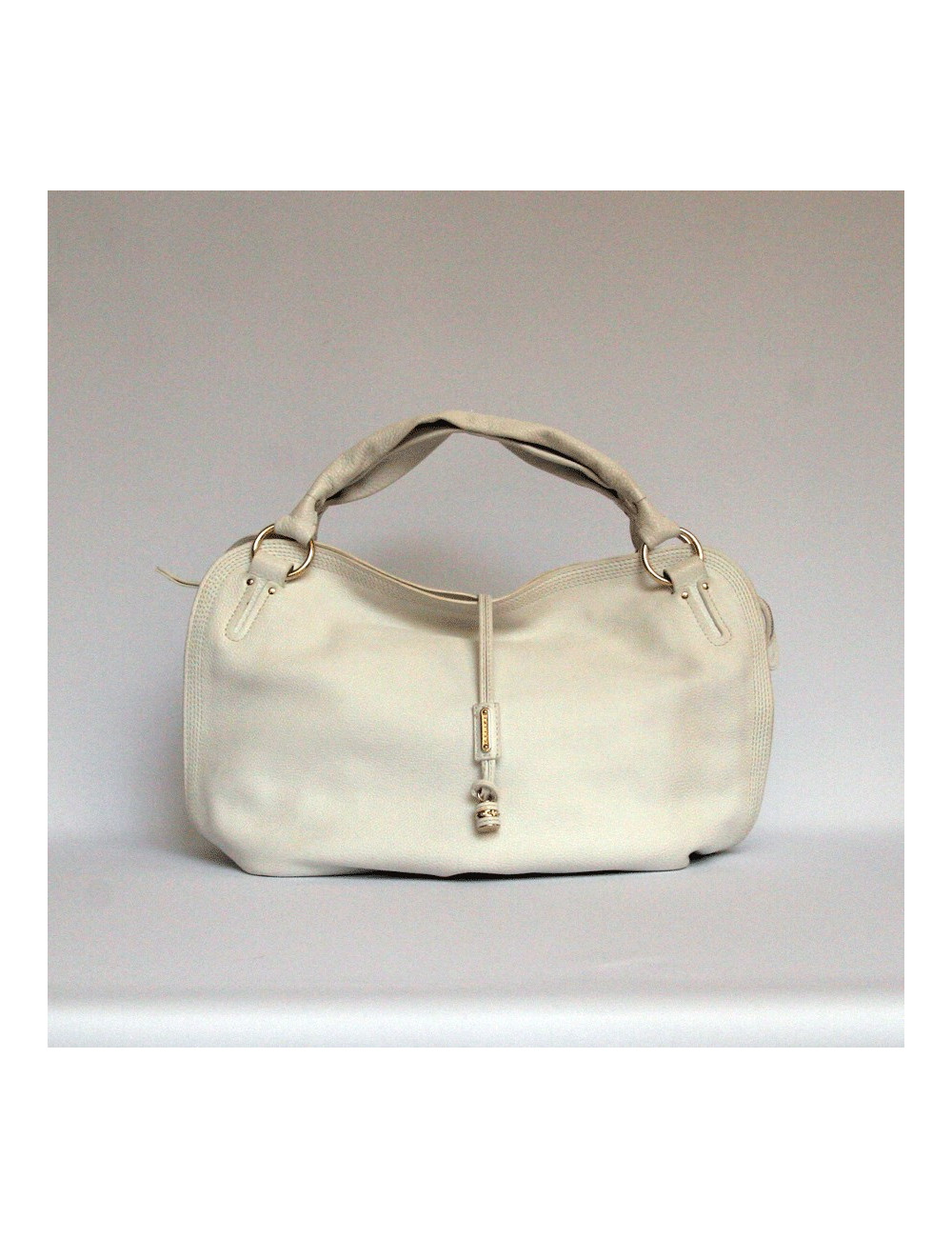 grand cabas CELINE cuir grainé blanc