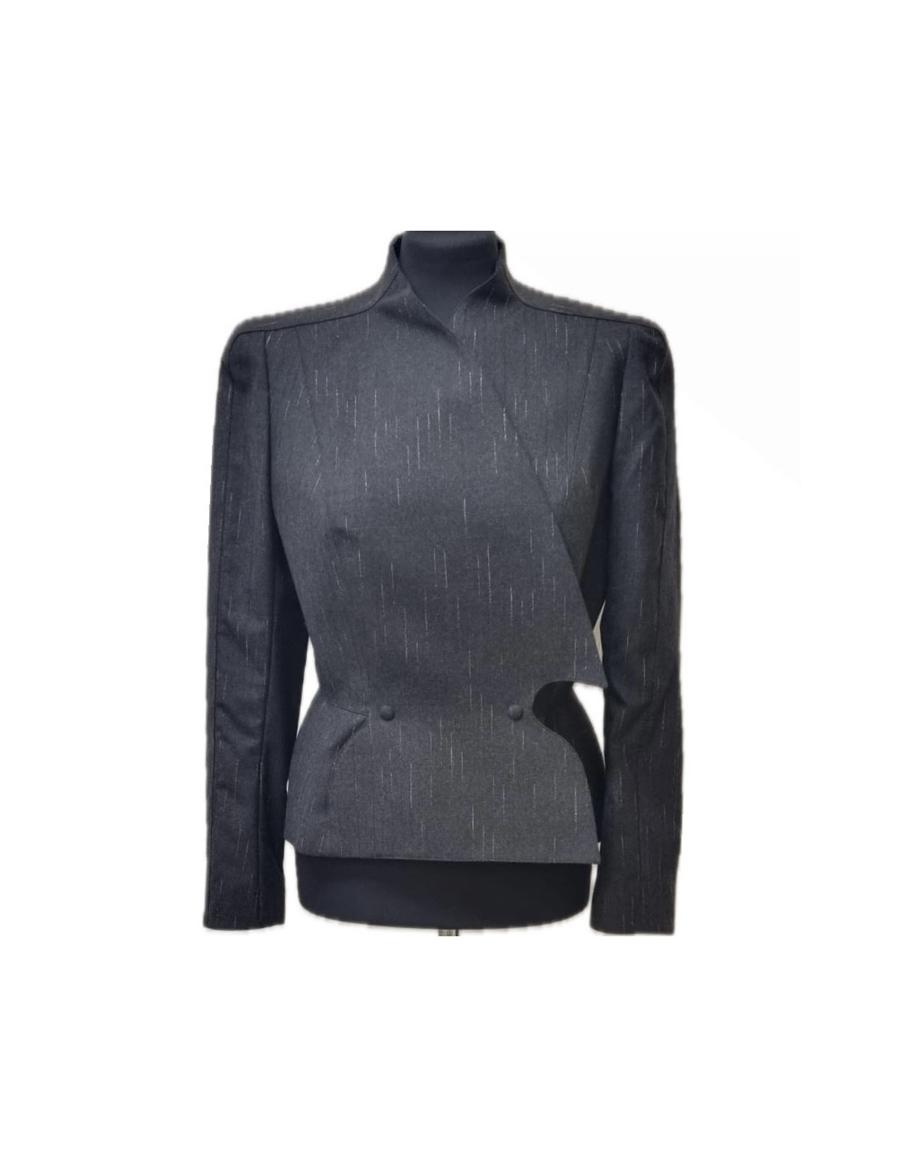 Veste T 42 THIERRY MUGLER grise files d'argent