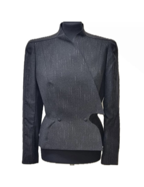 Veste T 42 THIERRY MUGLER grise files d'argent