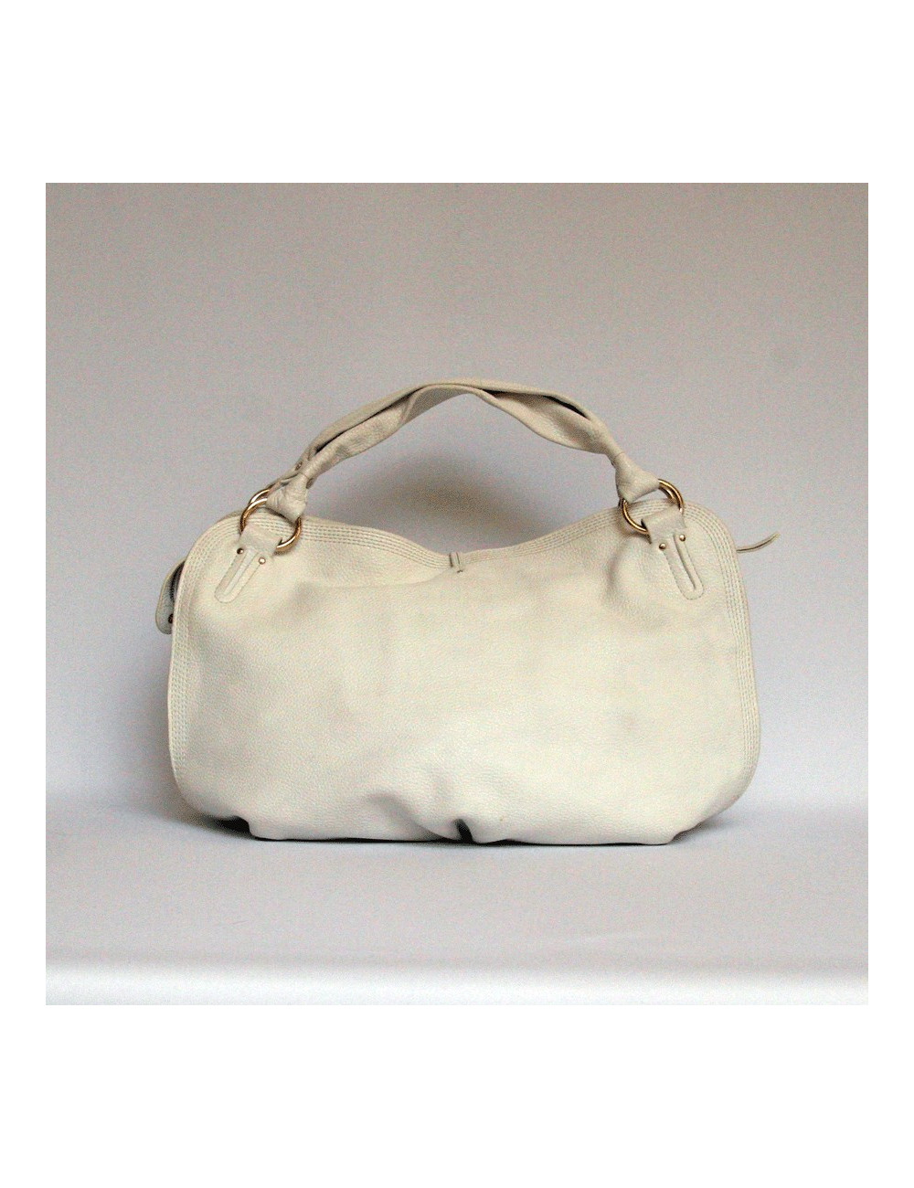 grand cabas CELINE cuir grainé blanc