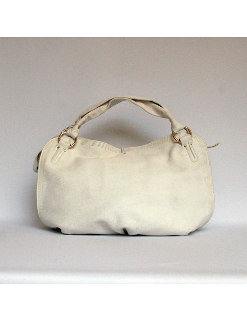 grand cabas CELINE cuir grainé blanc