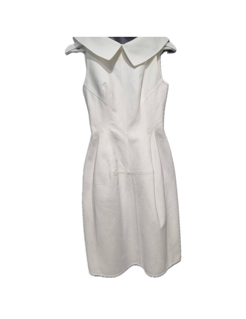 Robe ALAIA T 38 piqué blanc