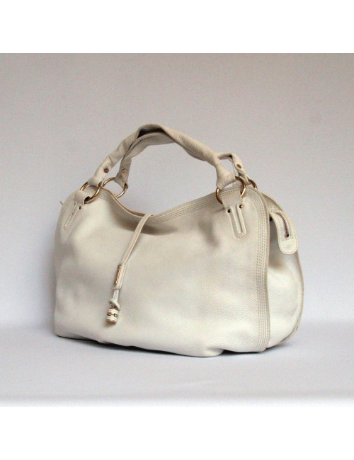 grand cabas CELINE cuir grainé blanc