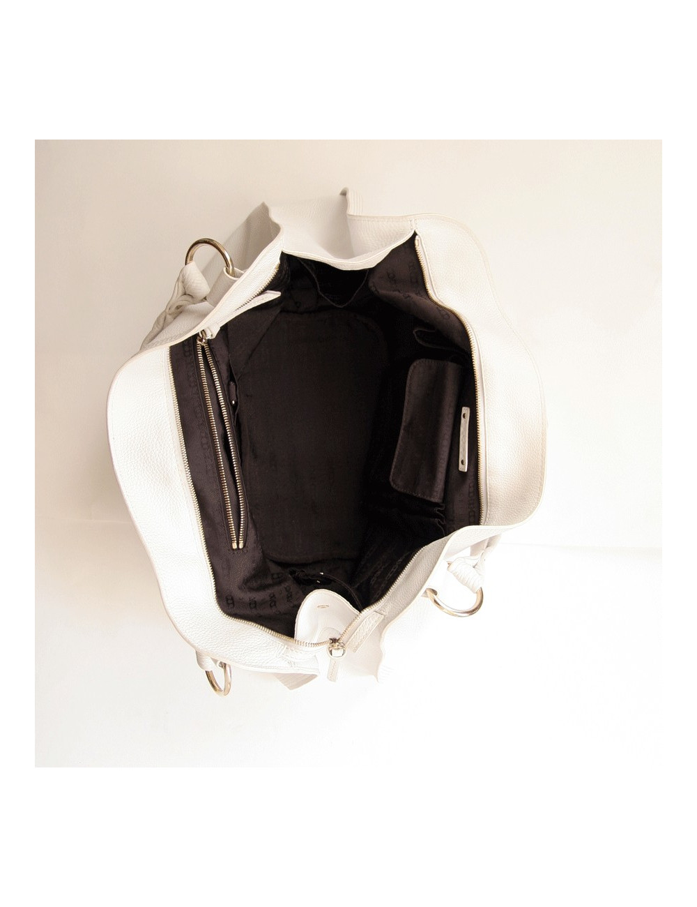 grand cabas CELINE cuir grainé blanc