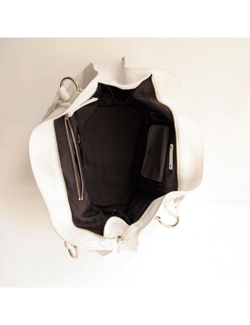 grand cabas CELINE cuir grainé blanc