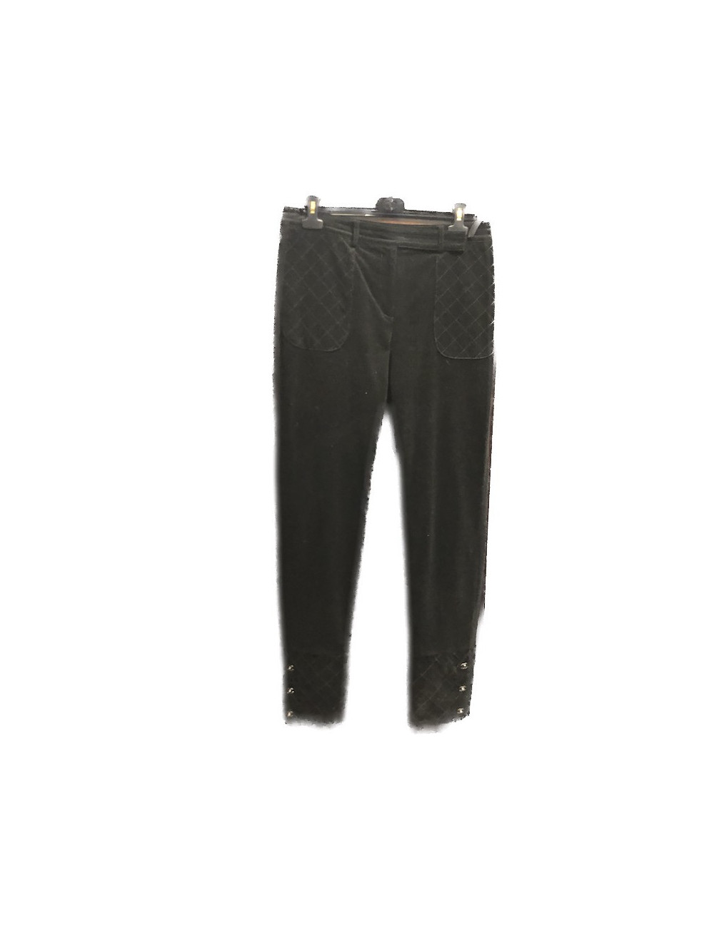 CHANEL black velvet t 44 pants