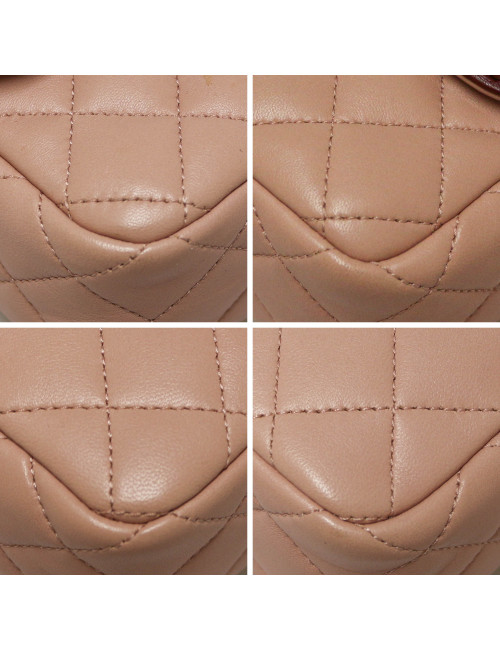 Sac classique CHANEL rose et bordeaux