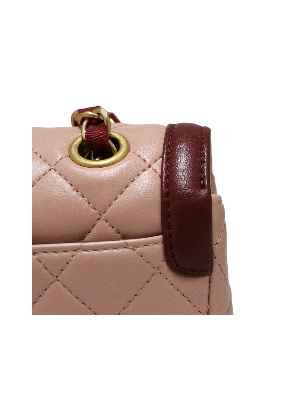 Sac classique CHANEL rose et bordeaux