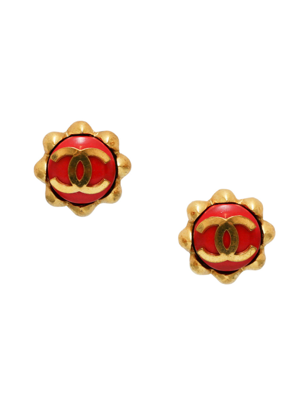 Clips CHANEL rouge et doré