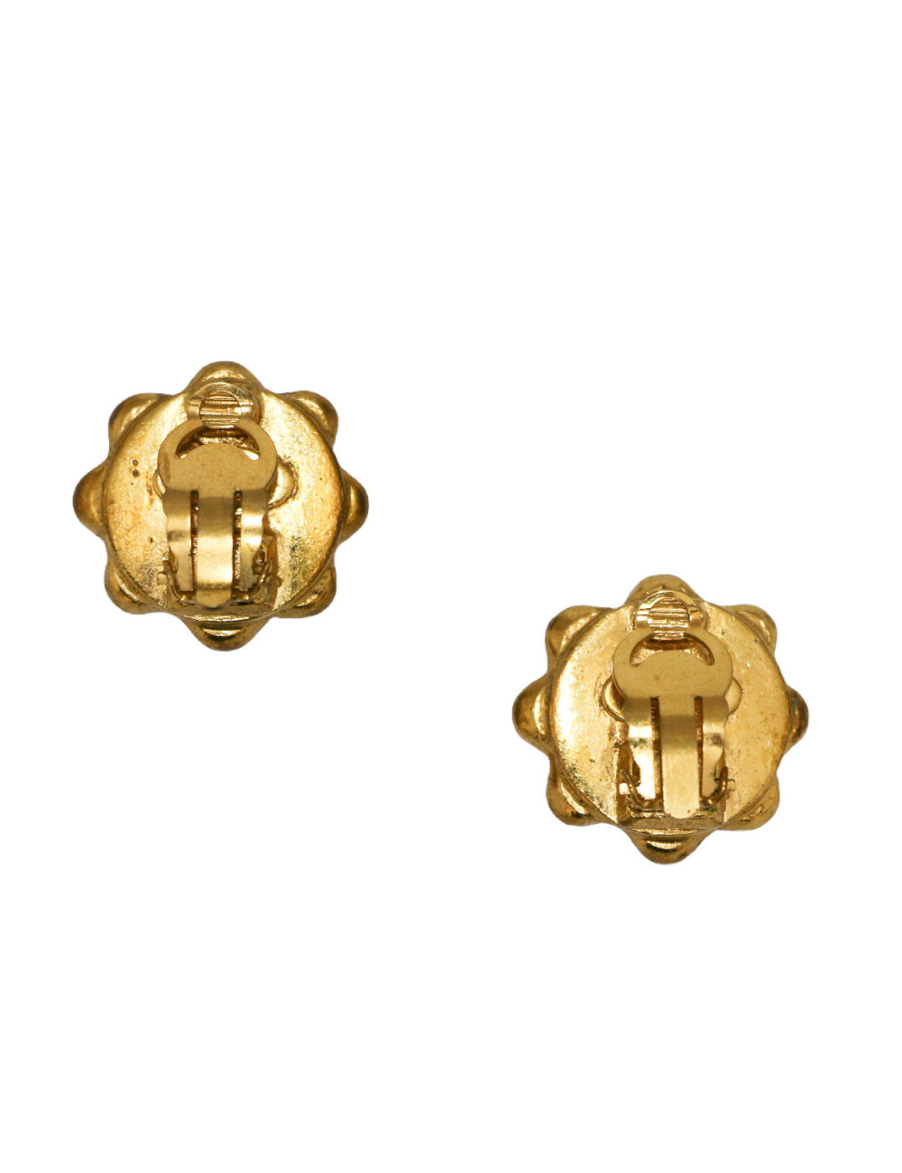 CHANEL vintage red and gold clip-on earrings
