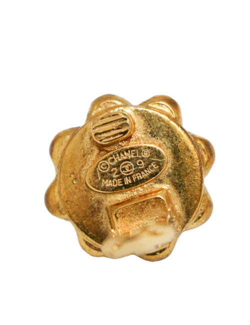 CHANEL vintage red and gold clip-on earrings