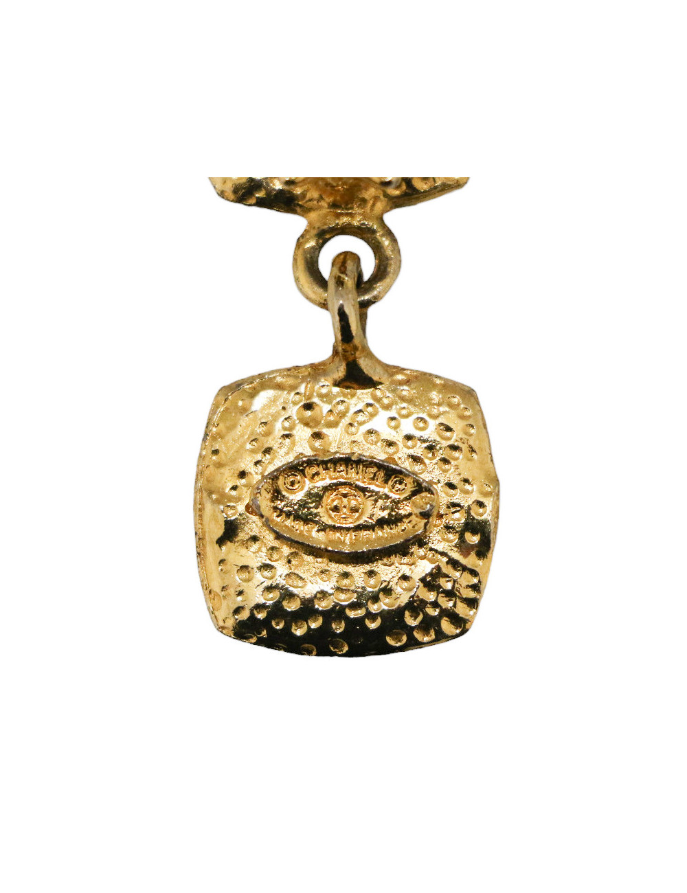 CHANEL vintage gold ans black clip-on earrings