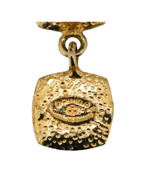 CHANEL vintage gold ans black clip-on earrings