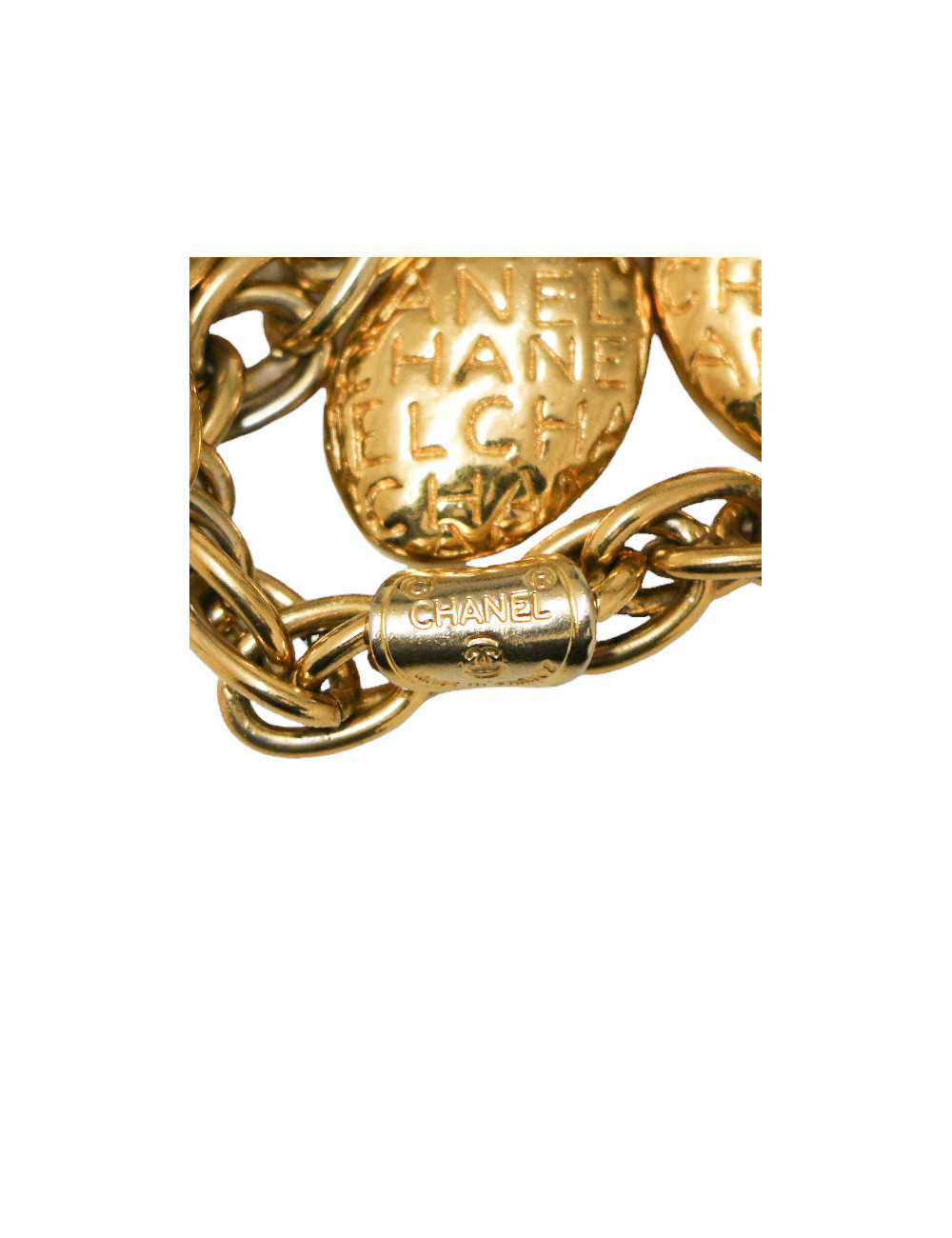 CHANEL vintage multi-row gold pendants bracelet