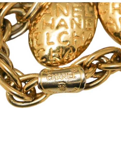 CHANEL vintage multi-row gold pendants bracelet