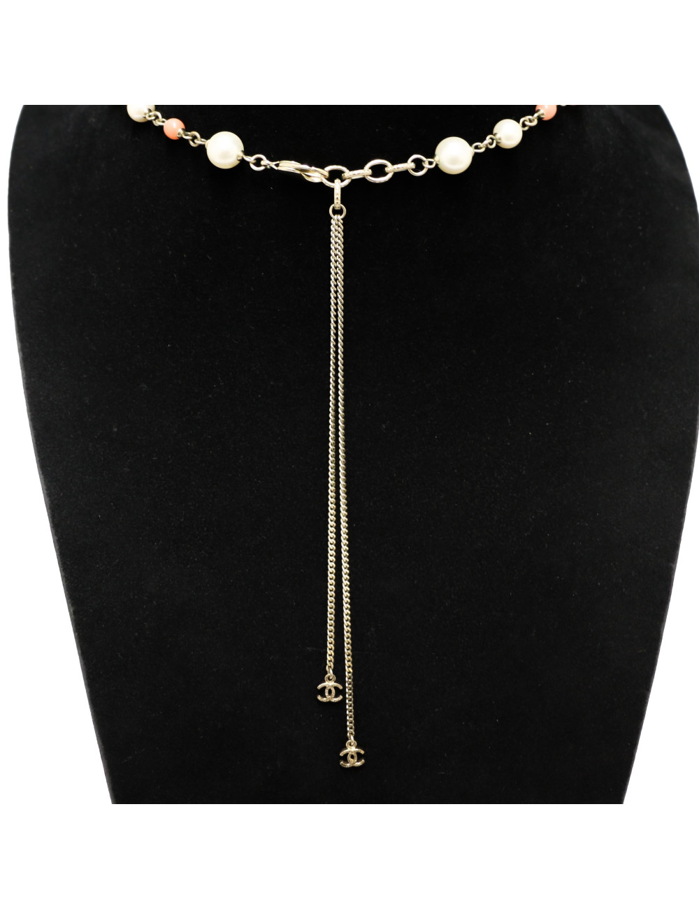 Sautoir Classique CHANEL nacre et rose