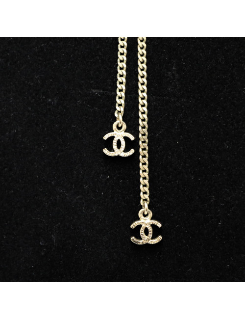 Sautoir Classique CHANEL nacre et rose