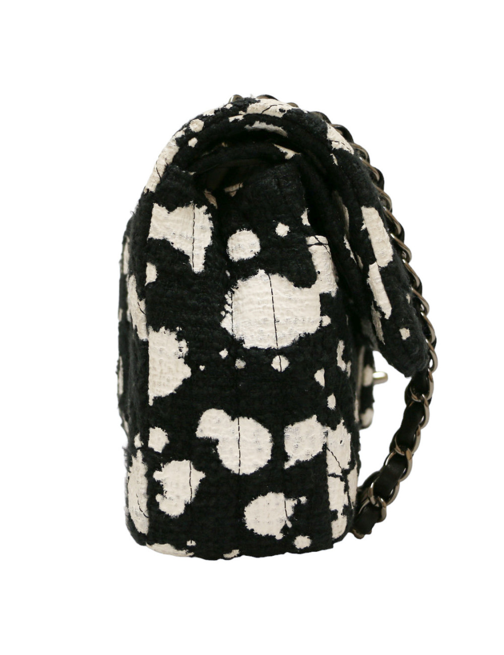 Sac CHANEL tweed noir et blanc