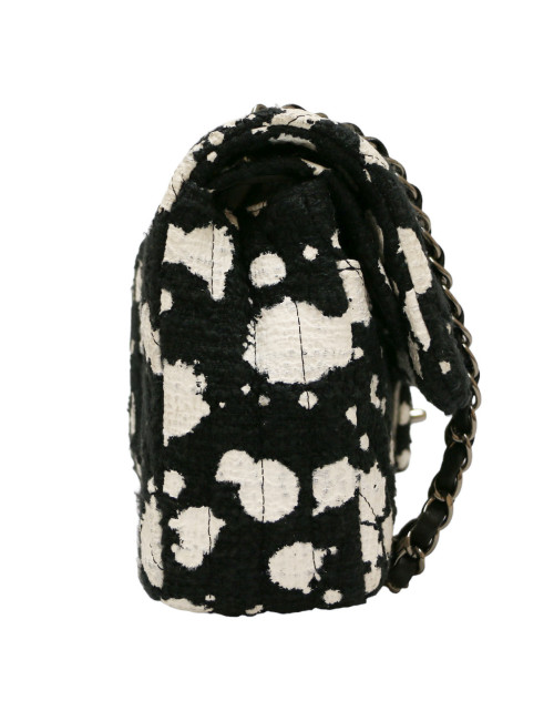 Sac CHANEL tweed noir et blanc