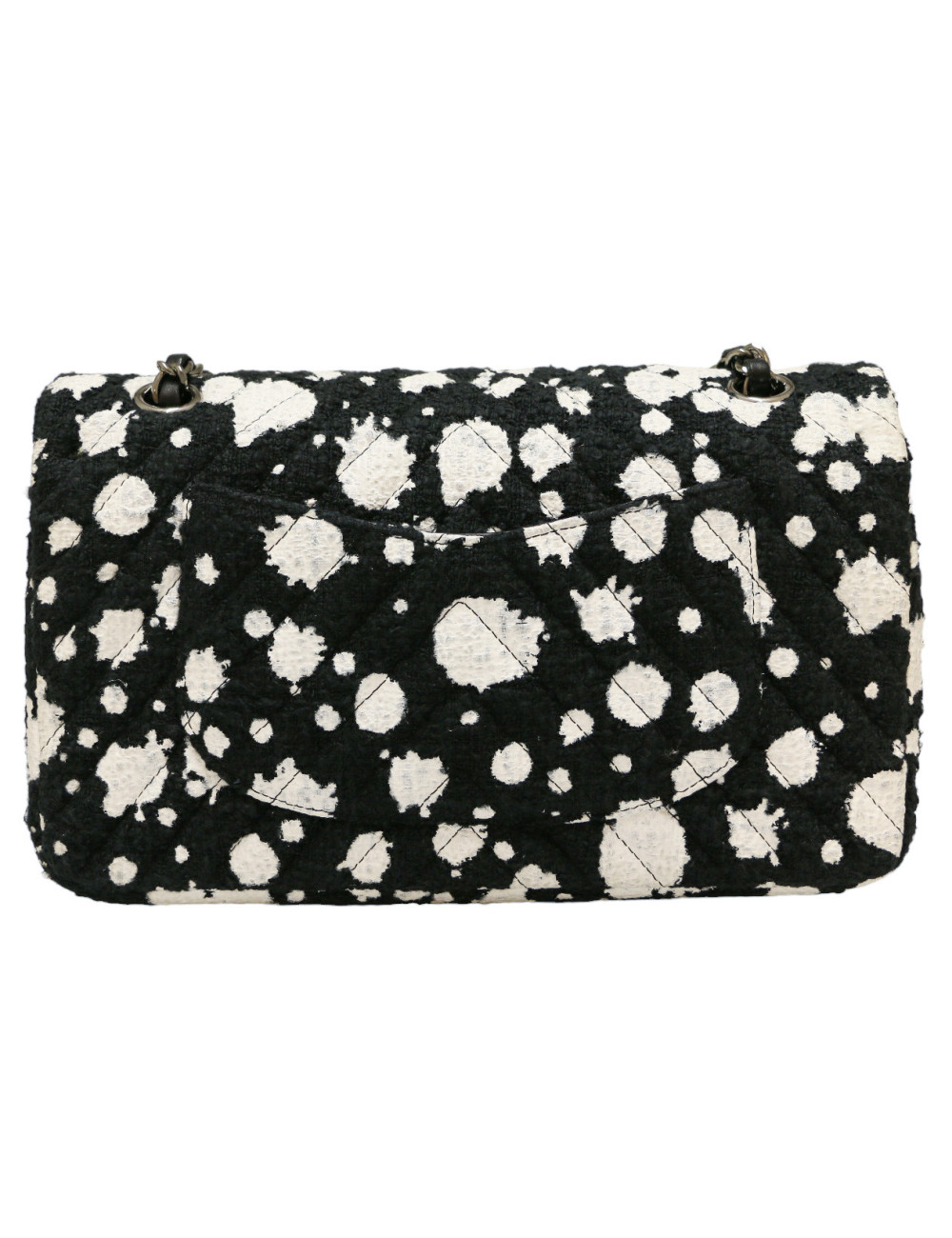 Sac CHANEL tweed noir et blanc