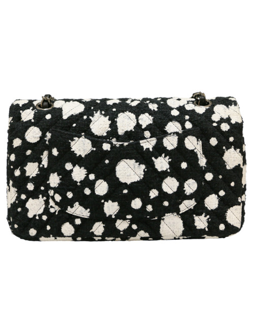 Sac CHANEL tweed noir et blanc