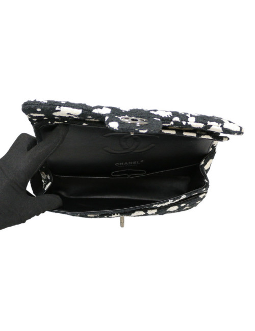 Sac CHANEL tweed noir et blanc