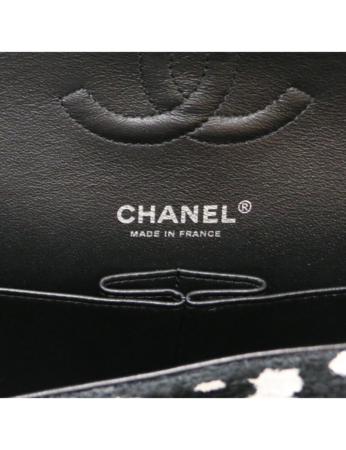 Sac CHANEL tweed noir et blanc