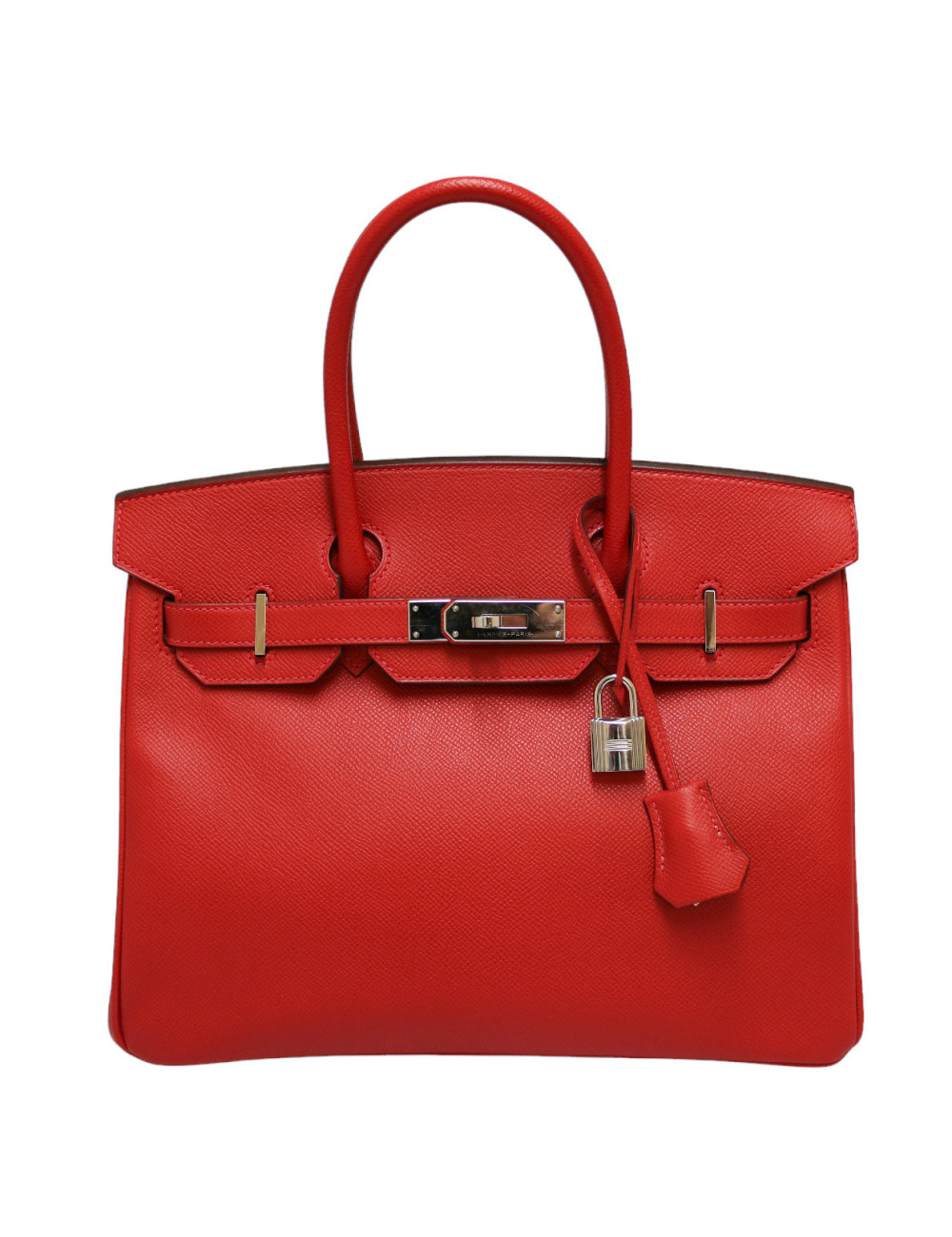 Sac HERMES 30 Birkin veau Epsom rouge casaque