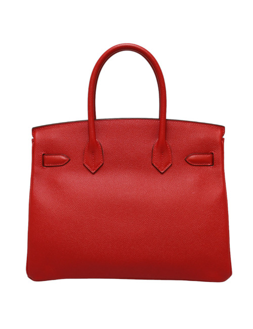 Sac HERMES 30 Birkin veau Epsom rouge casaque