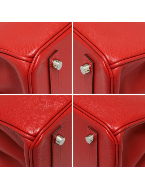 Sac HERMES 30 Birkin veau Epsom rouge casaque
