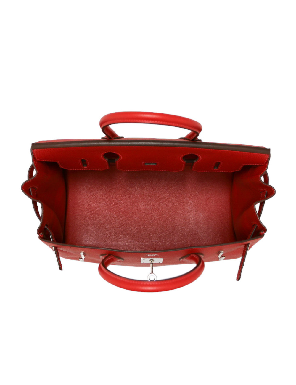 Sac HERMES 30 Birkin veau Epsom rouge casaque