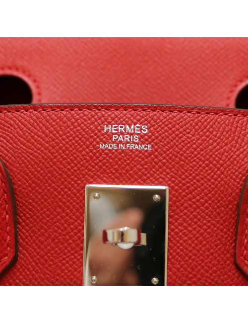 Sac HERMES 30 Birkin veau Epsom rouge casaque