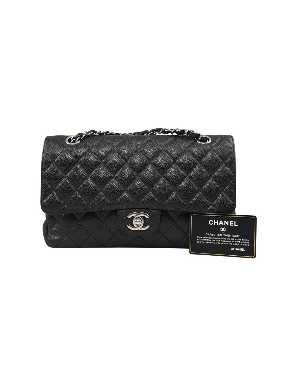 Sac double flap caviar CHANEL noir