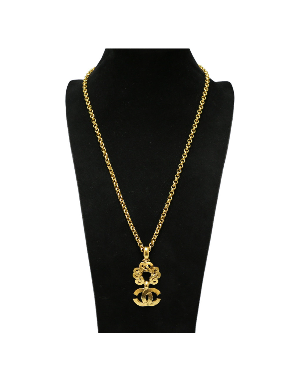 Collier CHANEL chaine dorée CC