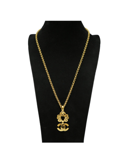 Collier CHANEL chaine dorée CC