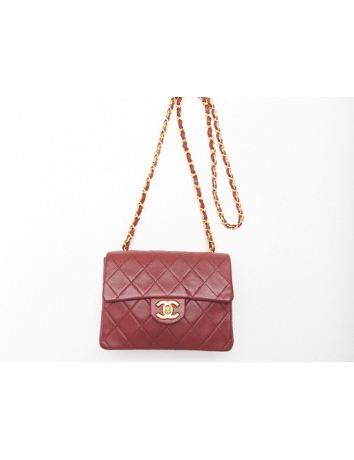 Petit sac à rabat CHANEL bordeaux