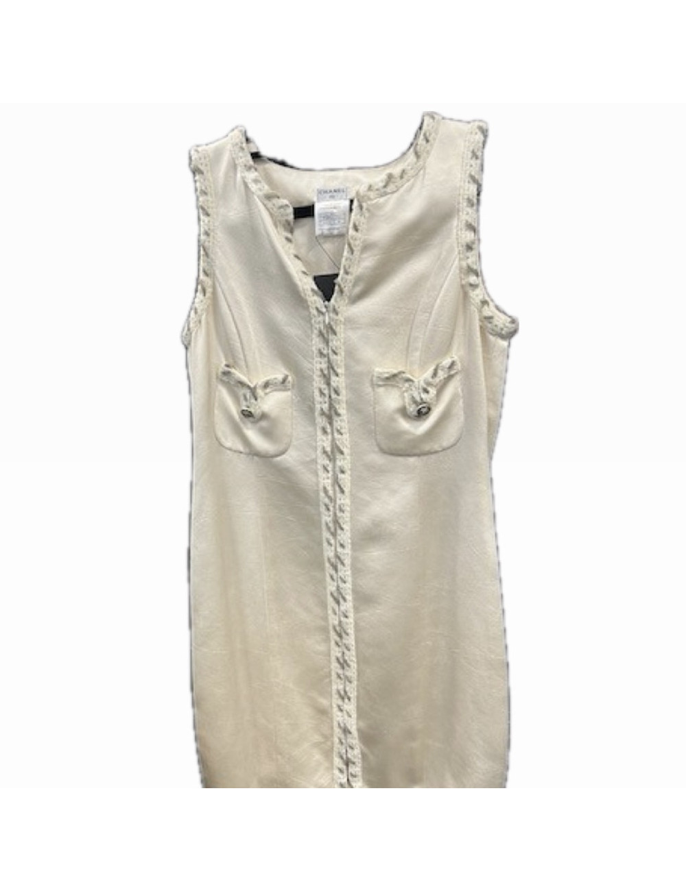 Robe T 36 CHANEL soie beige