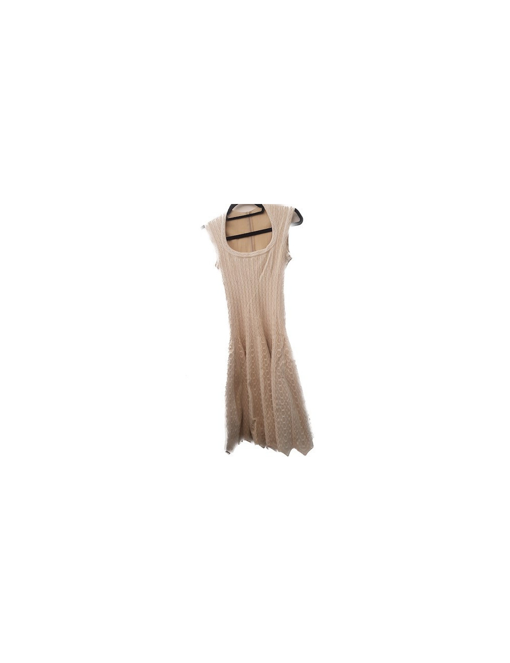 Robe ALAIA T36 beige et blanc sans manche