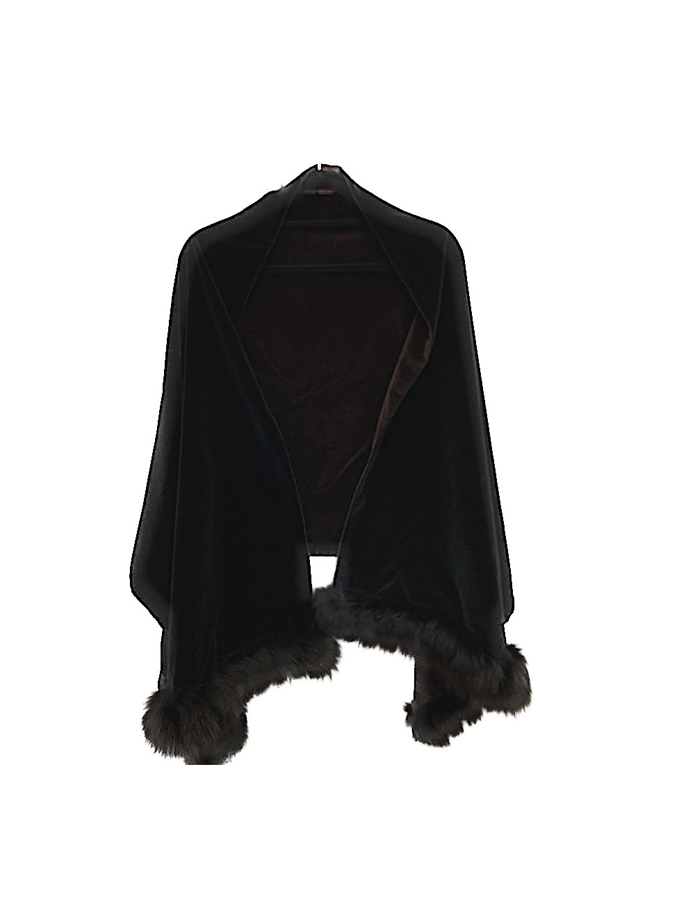 Châle YSL velours réversible noir et marron