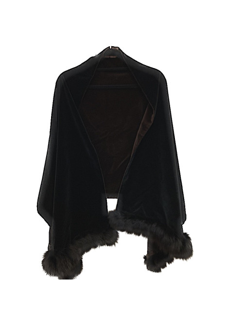Châle YSL velours réversible noir et marron