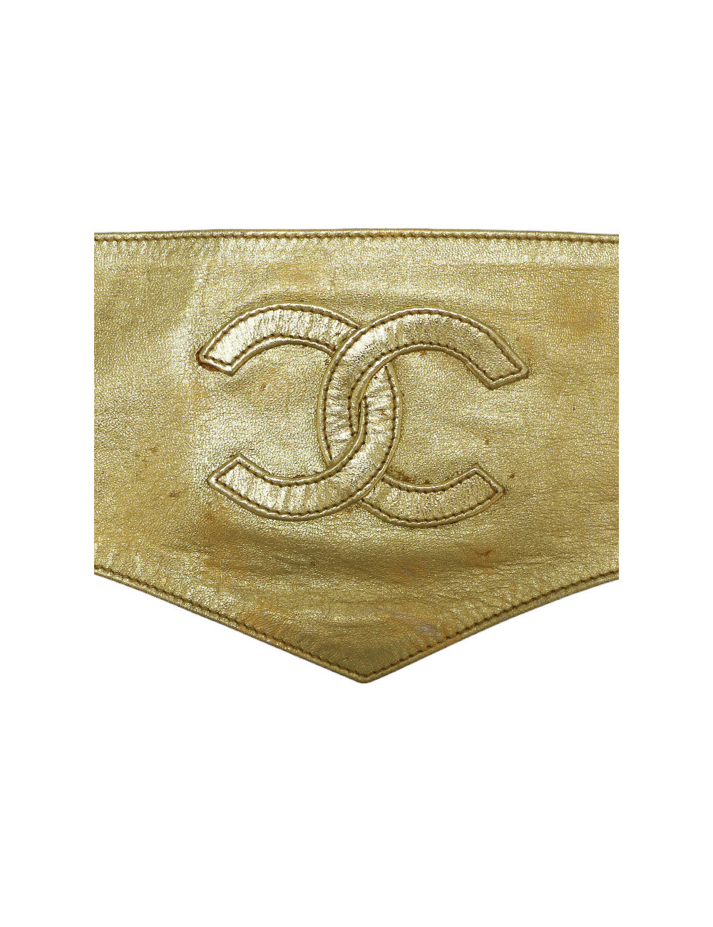 CHANEL golden wide belt